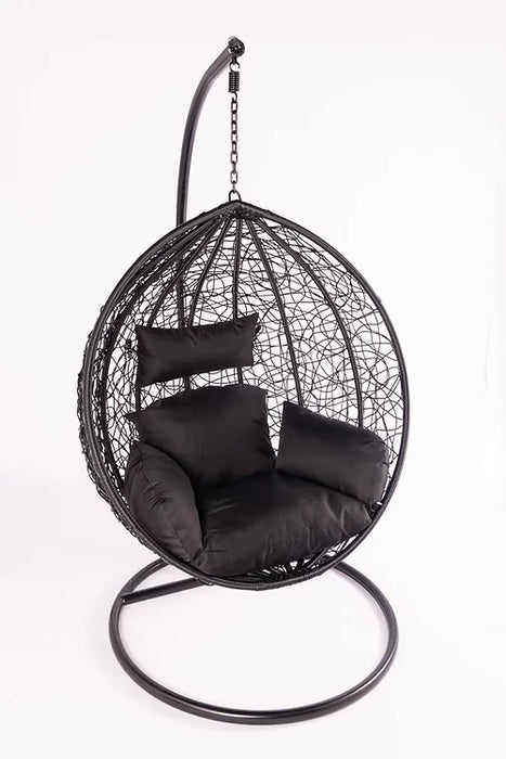 Single black Nestle egg chair: "Sleek and modern single black Nestle egg chair for contemporary style and comfort